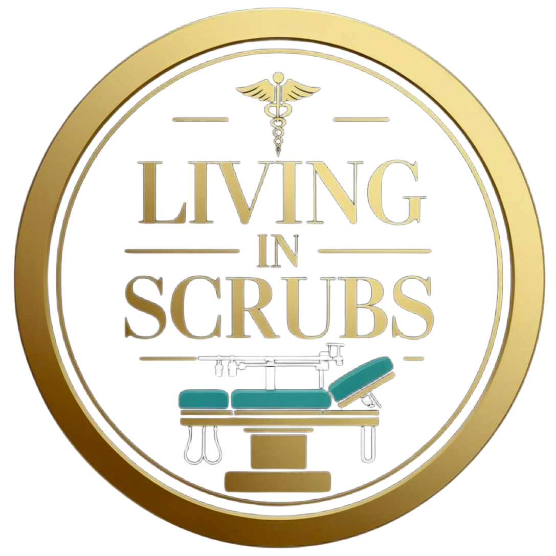 living in scrubs logo